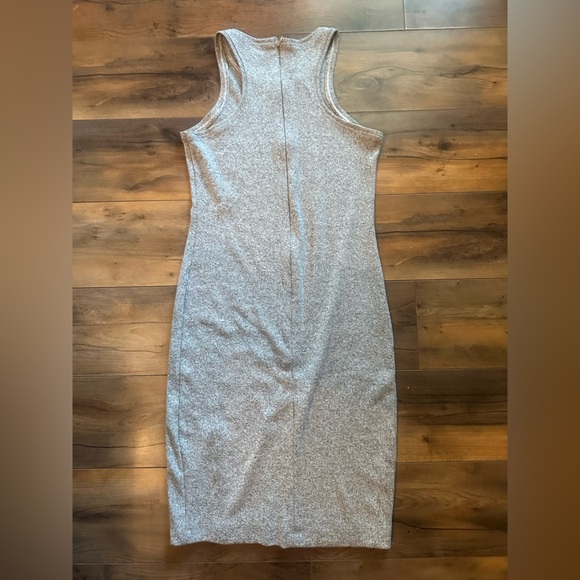 MNG by Mango Gray Knit Bodycon Dress | Sleeveless Midi | Size Approx S/M - Picture 5 of 9